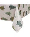 Elrene Home Fashions Lucina Twinkle Trees Holiday Lurex Fabric Tablecloth In Green