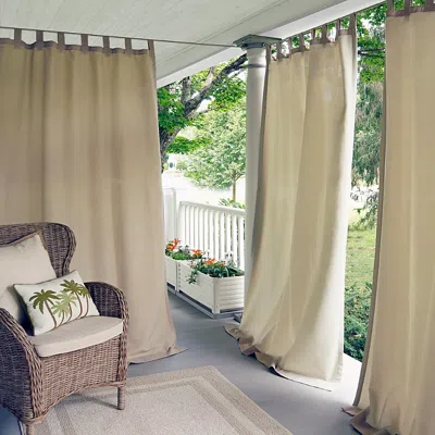 Elrene Home Fashions Matine Indoor/outdoor Window Panel, 52 X 108 In Taupe