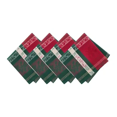Elrene Home Fashions Merry And Festive 4-pc. Napkins In Multi
