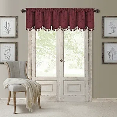 Elrene Home Fashions Mia Beaded Scallop Valance, 19 X 52 In Rouge