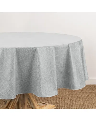 Elrene Home Fashions Monterey Linen Texture Vinyl Indoor/outdoor Round  Tablecloth In Gray