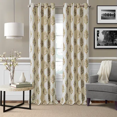 Elrene Home Fashions Navara Blackout Window Panel, 52 X 84 In Natural