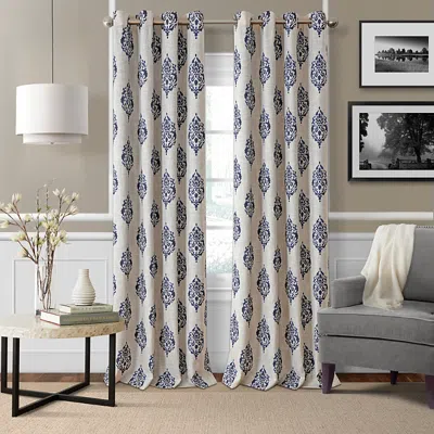 Elrene Home Fashions Navara Blackout Window Panel, 52 X 95 In Navy