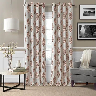Elrene Home Fashions Navara Medallion Room Darkening Curtain Panel, 52 X 84 In Red