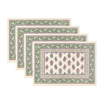 Elrene Home Fashions Nomad Harvest Block Print 4-pc. Placemat In Green