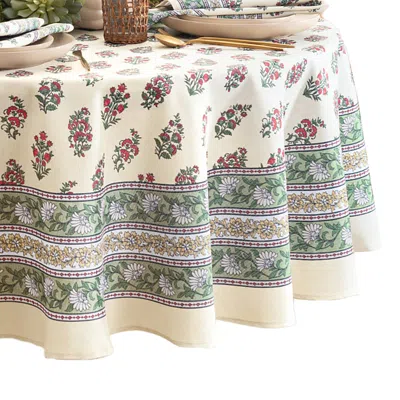 Elrene Home Fashions Nomad Harvest Block Print Oval Tablecloth In Multi