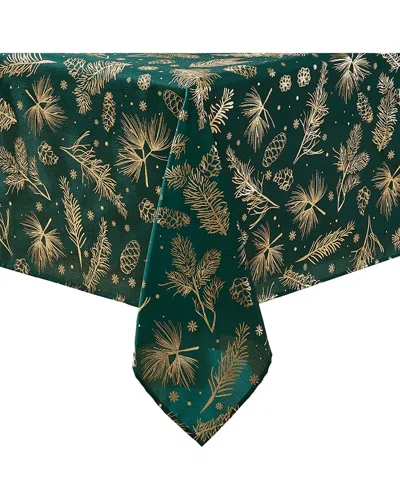 ELRENE HOME FASHIONS ELRENE HOME FASHIONS PINE FOIL FABRIC HOLIDAY TABLECLOTH