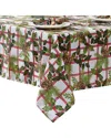 Elrene Home Fashions Pinecone Plaid Holiday Fabric Tablecloth In Green