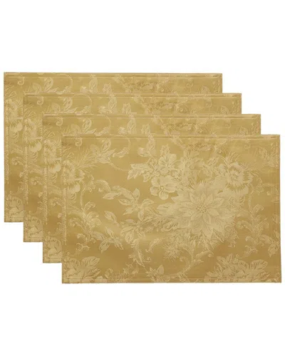 Elrene Home Fashions Poinsettia Elegance Jacquard Holiday Placemat In Brown