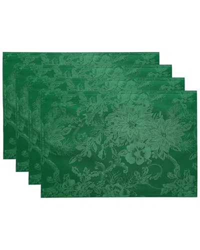 Elrene Home Fashions Poinsettia Elegance Jacquard Holiday Placemat In Green