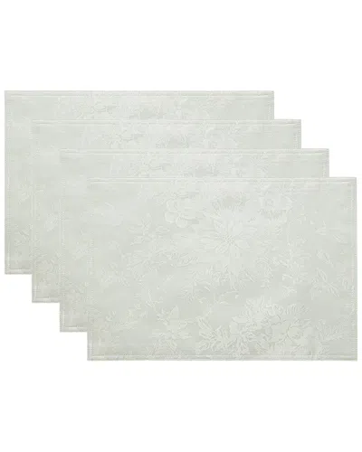 Elrene Home Fashions Poinsettia Elegance Jacquard Holiday Placemat In White