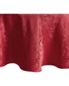 Elrene Home Fashions Poinsettia Elegance Jacquard Holiday Tablecloth -round In Red
