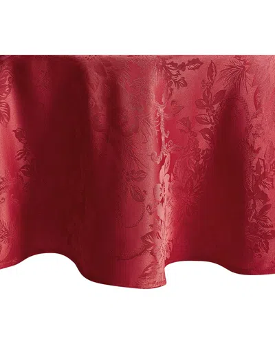 ELRENE HOME FASHIONS ELRENE HOME FASHIONS POINSETTIA ELEGANCE JACQUARD HOLIDAY TABLECLOTH -ROUND