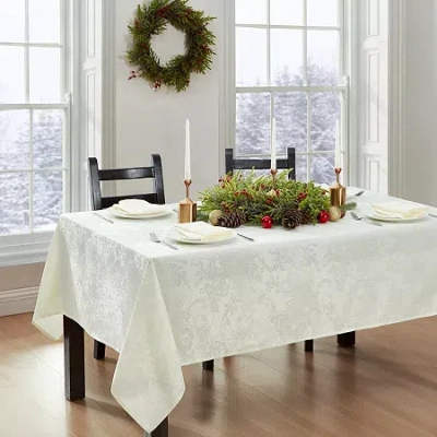 Elrene Home Fashions Poinsettia Elegance Tablecloth In Sand