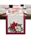 Elrene Home Fashions Poinsettia Garlands Engineered Table Runner