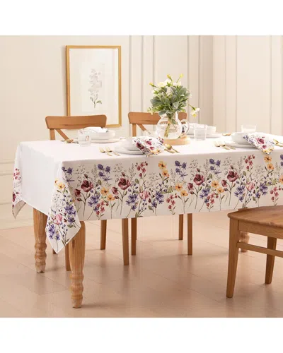 Elrene Home Fashions Poppy Wildflower Bordered Tablecloth In Multi