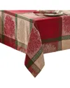 Elrene Home Fashions Prestige Poinsettia Jacquard Rectangle Tablecloth In Red