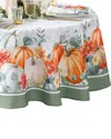 Elrene Home Fashions Pumpkin Harvest Vine Double Border Round Tablecloth In Multi