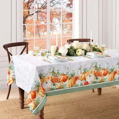 Elrene Home Fashions Pumpkin Harvest Vine Tablecloth In Multi