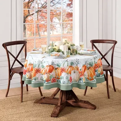 Elrene Home Fashions Pumpkin Harvest Vine Tablecloth In Multi