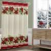 Elrene Home Fashions Red & White Poinsettia Shower Curtain In Red