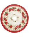 Elrene Home Fashions Santa's Snowy Sleighride Christmas Tree Skirt In Red