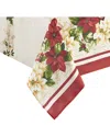 Elrene Home Fashions Red & White Poinsettias Tablecloth