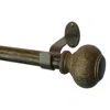Elrene Home Fashions Rhinebeck Adjustable Curtain Rod With Faux Wood Ball Finials, 86-120 In Antique Walnut