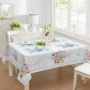 Elrene Home Fashions Rose Cottage Engineered Tablecloth In White