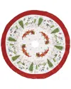 Elrene Home Fashions Santa's Snowy Sleighride Christmas Tree Skirt In Red