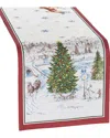 Elrene Home Fashions Santa's Snowy Sleighride Table Runner In White