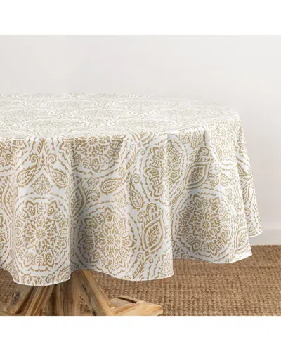 Elrene Home Fashions Savannah Boho Paisley Printed Vinyl Indoor/outdoor Round  Tablecloth In Multi