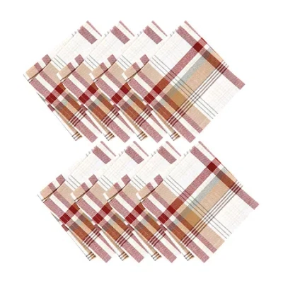 Elrene Home Fashions Seneca Plaid Harvest Cotton Napkins 8-pc. Napkins In Multi