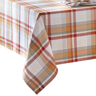 Elrene Home Fashions Seneca Plaid Harvest Cotton Rectangle Tablecloth, 102 X 60 In Multi