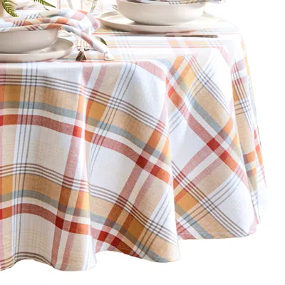 Elrene Home Fashions Seneca Plaid Harvest Cotton Round Tablecloth, 70 In Multi