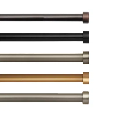 Elrene Home Fashions Serena Adjustable Curtain Rod With Cap Finials, 28-48 In Antique Black