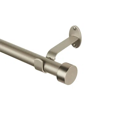 Elrene Home Fashions Serena Adjustable Curtain Rod With Cap Finials, 48-86 In Nickel