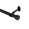 Elrene Home Fashions Serena Adjustable Curtain Rod With Cap Finials, 86-120 In Antique Black