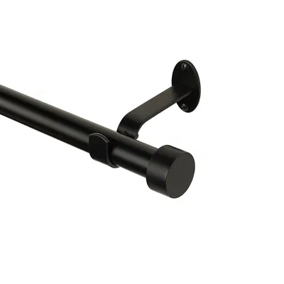 Elrene Home Fashions Serena Adjustable Curtain Rod With Cap Finials, 86-120 In Antique Black