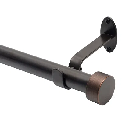 Elrene Home Fashions Serena Adjustable Curtain Rod With Cap Finials, 86-120 In Antique Bronze
