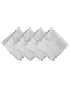 Elrene Home Fashions Set Of 4 Foil Wonderland Snowflake Holiday Fabric Napkins In White