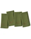Elrene Home Fashions Set Of 4 Fringed Harvest Sentiment Napkins