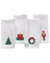 Elrene Home Fashions Set Of 4 Holiday Embroidered Napkins In Multi