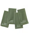Elrene Home Fashions Set Of 4 Joyful Sentiment Embroidered Napkins