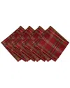 Elrene Home Fashions Set Of 4 Shimmering Plaid Napkins