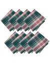 Elrene Home Fashions Set Of 8 Holiday Fireside Plaid Napkins