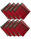 Elrene Home Fashions Set Of 8 Prestige Poinsettia Jacquard Napkins
