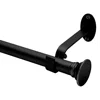 Elrene Home Fashions Shaker Adjustable Curtain Rod With Disc Finials, 28-48 In Wrought Iron