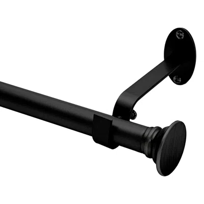 Elrene Home Fashions Shaker Adjustable Curtain Rod With Disc Finials, 28-48 In Wrought Iron