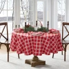 Elrene Home Fashions Sherwood Tree Dobby Cotton Oval/round Tablecloths In Red